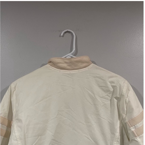 James Perse 100% Cotton Quilted Jacket Cream/ Off White Jacket W/ Tan Stripe NWT - Picture 5 of 8